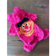 Muppets Kapüşonlu Pembe Peluş Küçük Irk Köpek Tulumu