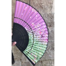 - Bambu Ve Kumaş Özel Hediye Kutusu Ile Çiçek Desenli Şık Hediyelik Yelpaze