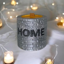 Preto Home Desenli Hediyelik Kokulu Dekoratif Mum - Silver %100 Soya Wax