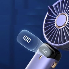 FAN N-15 LED Ekranlı  Katlanabilir Boyun Montajlı  5 Hız Kademeli  Şarj Edilebilir Taşınabilir Katlanabilir El FANı