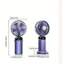 FAN N-15 LED Ekranlı  Katlanabilir Boyun Montajlı  5 Hız Kademeli  Şarj Edilebilir Taşınabilir Katlanabilir El FANı