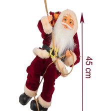 Sole Yılbaşı Süsü Noel Baba Biblo Figür Büyük Boy 45cm - Asma Ipi İle 78 Cm