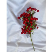 35 cm Küçük boy Kokina Çiçeği Yılbaşı Çiçeği Kırmızı Kokina Yapay Kokina