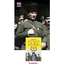 Ülkü Takvimcilik 2025 Vasıf Ülkü Duvar Takvimi ve Başkomutan Atatürk + Çiçek Görselli Karton(Kod:13)