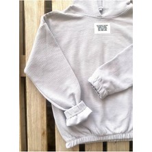 Asel Kids Ribanalı Kapüşonlu Sweatshirt ve Aşofman Takımı