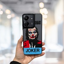 Xiaomi Redmi 13C 4g Tlp Gri Zemin Üzerine Joker Kabartmalı 3D Stylısh Kabartmalı Kapak