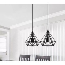 Woodhub Prizma Siyah Tekli Sarkıt Avize