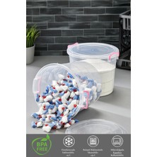 Tugomer 2'li Jumbo Deterjan Kabı - 8 Lt Kilit Kapaklı Toz Tablet Deterjan Saklama Kutusu Banyo Düzenleyici