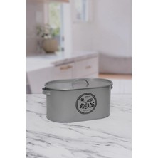Tugomer Ekmeklik Büyük Boy Kapaklı Desenli Metal Ekmek Saklama Kutusu Dekoratif