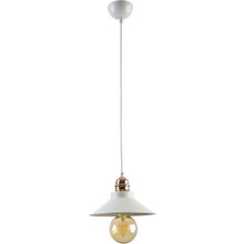 Woodhub Alfa Modern Sarkıt Beyaz Tekli Cafe - Mutfak Avize