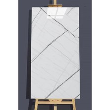 Gerçek Trend 30 x 60 Kendinden Yapışkanlı Beyaz Mermer Desen Kauçuk Taban Duvar Kaplama Pvc Panel