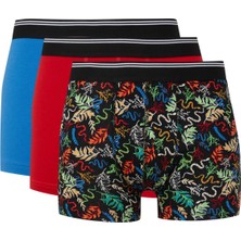 DeFacto Regular Fit Hayvan Baskılı 3'lü Boxer E0035AX24WN