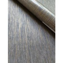 Antrasit Üzerine Gold Detaylı Kabartmalı Silinebilir Duvar Kağıdı En :53 cm Boy 10 Metre