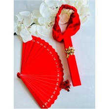 - Kırmızı Yelpaze Paraşüt Bandana ile