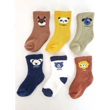 Olay Socks 6 Çift Havlu Sevimli Hayvan Desenli Pamuk Bebek Kışlık Çorap