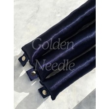 Golden Needle 2'li Boneli Çıtçıtlı Bigudi Sosisi Isısız Saç Şekillendirici Lacivert Bigudi Bone Saklama Çantası