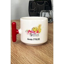 Hedizu Kişiye Özel Müzik Öğretmeni -2- Kupa Bardak T Kulplu Kırmızı Öğretmenler Günü Hediyesi