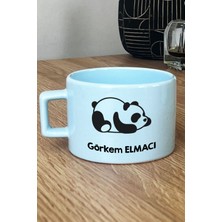 Hedizu Kişiye Özel Uykucu Panda Pastel Fincan Mavi Arkadaşa Doğum Günü Hediyesi