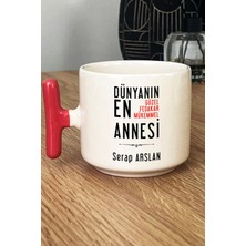 Hedizu Kişiye Özel Anneye Hediye Kupa Bardak T Kulplu Pembe Annelere Doğum Günü Hediyesi