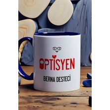 Hedizu Kişiye Özel Optisyen Kupa Bardak Lacivert Isme Özel Tıp Bayramı Hediyeleri