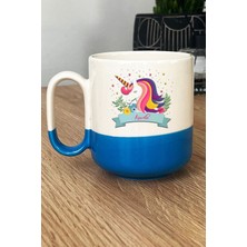 Hedizu Kişiye Özel Unicorn Pro Kupa Bardak Mavi Kız Çocuğa Hediye
