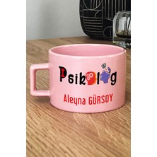Hedizu Kişiye Özel Psikolog Pastel Fincan Pembe Isme Özel Tıp Bayramı Hediyeleri