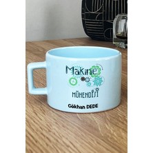 Hedizu Kişiye Özel Makine Mühendisi Pastel Fincan Mavi Mühendisler Günü Hediyesi