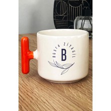 Hedizu Kişiye Özel Isim Soyisim Yazılı Kupa Bardak T Kulplu Turuncu Doğum Günü Hediyesi