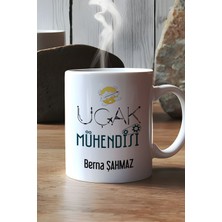 Hedizu Kişiye Özel Uçak Mühendisi Kupa Bardak Beyaz Mühendisler Günü Hediyesi