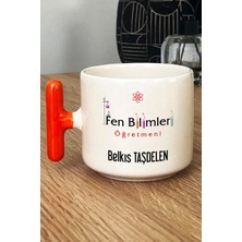 Hedizu Kişiye Özel Fen Bilimleri Öğretmeni Kupa Bardak T Kulplu Turuncu Öğretmenler Günü Hediyesi