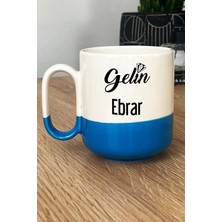 Hedizu Kişiye Özel Gelin Pro Kupa Bardak Mavi Nişan Düğün Söz Isteme Hediyesi