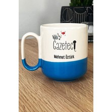 Hedizu Kişiye Özel Gazeteci Pro Kupa Bardak Mavi Gazeteciler Günü Hediyesi