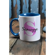 Hedizu Kişiye Özel Baş Harf ve Isim Yazılı Kupa Bardak Mavi Doğum Günü Hediyesi