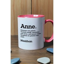 Hedizu Kişiye Özel Anne Kupa Bardak Pembe Isme Özel Anneler Günü Hediyesi