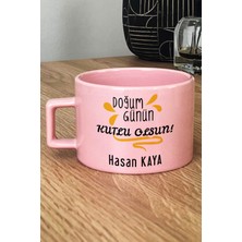 Hedizu Kişiye Özel Doğum Günü Hediyesi Pastel Fincan Pembe Anneye Babaya Arkadaşa Kardeşe Hediye