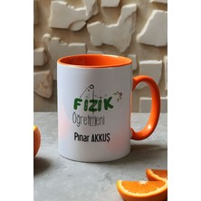 Hedizu Kişiye Özel Fizik Öğretmeni -2- Kupa Bardak Turuncu Öğretmenler Günü Hediyesi