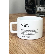 Hedizu Kişiye Özel Sevgiliye Hediye Lüks Fincan Beyaz  Sevgililer Günü Yıl Dönümü Hediyesi