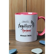 Hedizu Kişiye Özel Ingilizce Öğretmeni Kupa Bardak Pembe Öğretmenler Günü Hediyesi