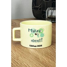 Hedizu Kişiye Özel Makine Mühendisi Pastel Fincan Sarı Mühendisler Günü Hediyesi