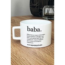 Hedizu Kişiye Özel Baba Lüks Fincan Beyaz  Babaya Doğum Günü Babalar Günü Hediyesi