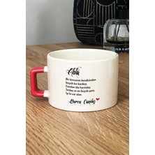 Hedizu Kişiye Özel Ablaya Hediye Lüks Fincan Turuncu Ablaya Doğum Günü Hediyesi