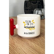 Hedizu Kişiye Özel Yılın En Iyi Hemşiresi Kupa Bardak T Kulplu Kırmızı Tıp Bayramı Hediyesi