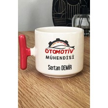 Hedizu Kişiye Özel Otomotiv Mühendisi Kupa Bardak T Kulplu Pembe Mühendisler Günü Hediyesi