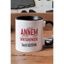 Hedizu Kişiye Özel Annem Birtanemsin Kupa Bardak Siyah Doğum Günü Hediyesi