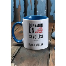 Hedizu Kişiye Özel Kadın Sevgiliye Hediye Kupa Bardak Mavi Kız Arkadaşa Hediye