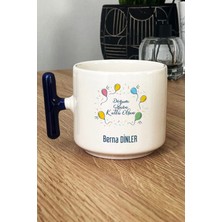 Hedizu Kişiye Özel Doğum Günü Hediyesi Kupa Bardak T Kulplu Lacivert Isme Özel