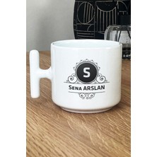 Hedizu Kişiye Özel Baş Harf Isim Soyisim Yazılı Kupa Bardak T Kulplu Beyaz Doğum Günü Hediyesi