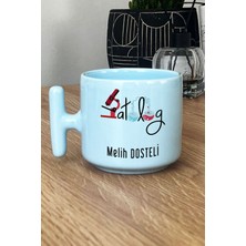 Hedizu Kişiye Özel Patolog Pastel T Kulplu Kupa Bardak Mavi Isme Özel Tıp Bayramı Hediyeleri