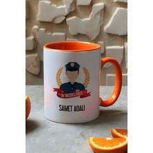 Hedizu Kişiye Özel Erkek Polis Kupa Bardak Turuncu Polisler Günü Hediyesi