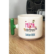 Hedizu Kişiye Özel Müzik Öğretmeni Kupa Bardak T Kulplu Yeşil Öğretmenler Günü Hediyesi